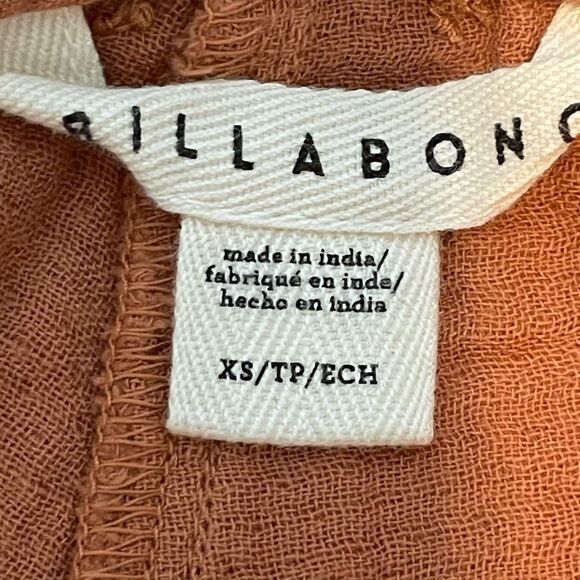 Billabong Girl On The Run Romper Gauzy Knit Toffee Rusty Brown XS - Picture 6 of 8